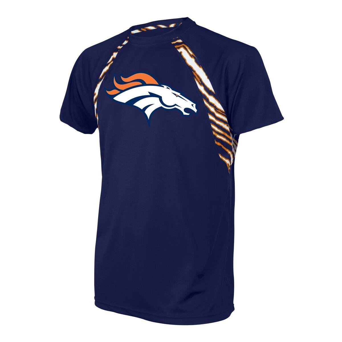 Мужская футболка Zubaz NFL Denver Broncos с коротким рукавом Zebra Accent, синяя