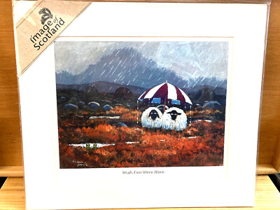 Whimsical World of THOMAS JOSEPH Scotland  Wish Ewe Were Here13.5''x11.5'' Mat New