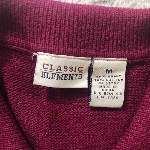 Classic Elements Embroidered Sweater Vest M Burgundy Floral Holiday Beaded Knit - Picture 2 of 5