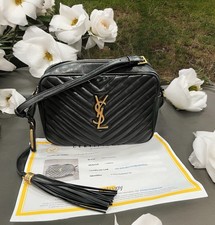 Saint Laurent Lou Camera Bag Black/gold W/certificate Of Authenticity Msrp $1690