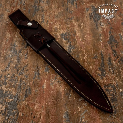 Impact Cutlery Rare Custom Fuller Art Dagger Knife, 3d Brass Stag Guard and But - Picture 16 of 18