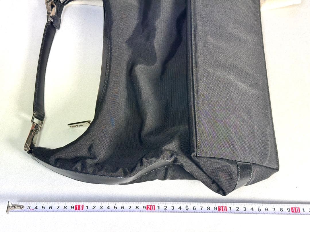 GUCCI Nylon Tote Bag Black Leather Trim Authentic Good Condition thumbnail 11