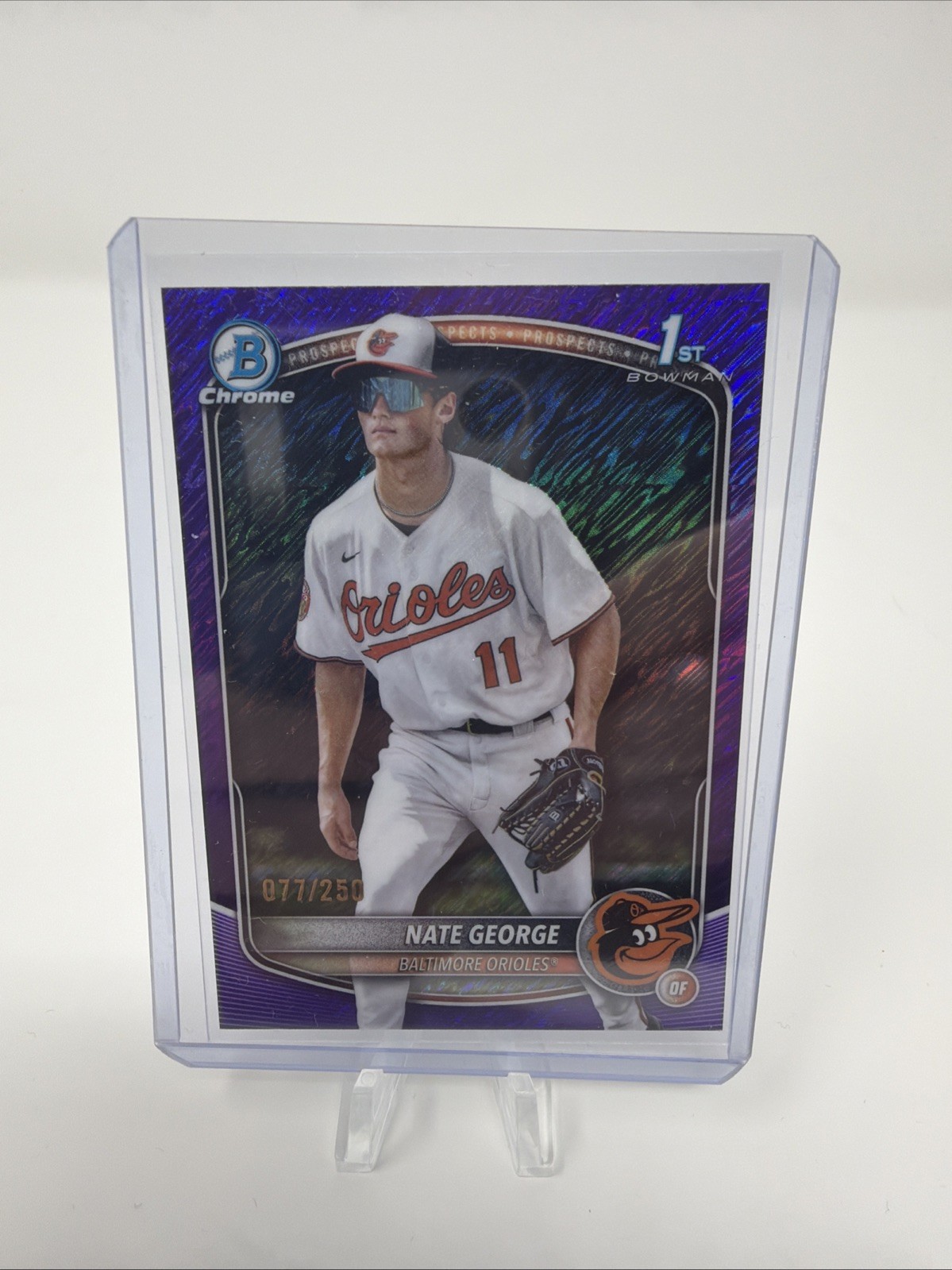 2025 Bowman Chrome Nate George 1st Bowman Purple Shimmer 77/250