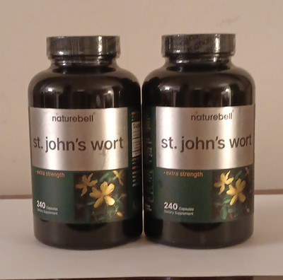 Lot of 2 - NatureBell St. John's Wort 600mg, 240 Capsules each, Exp 02/2028