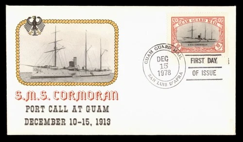 DR WHO 1978 GUAM GUARD MAIL SMS CORMORAN NAVY SHIP FDC w30038