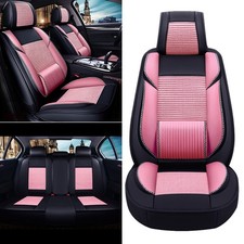Car Seat Covers 5-seats For Volkswage Pu Leather Cushion Mh111 Black Pink