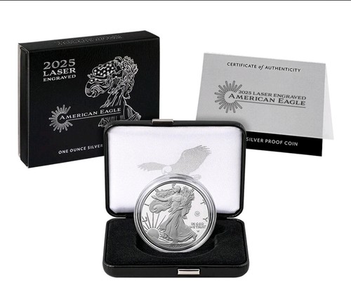 2025 Lasergravur American Eagle eine Unze Silber PP Münze VORVERKAUF VERTRAUENSWÜRDIG