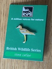 RSPB Enamel Pin Badge - Stone Curlew - Trifold Card