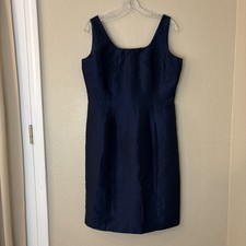 Preston & York Womens Dark Blue Shimmer Sleeveless Midi Dress Business, Size 8