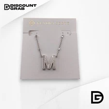 Kendra Scott Letter M Pendant Necklace – Rhodium Finish – (BRAND NEW)