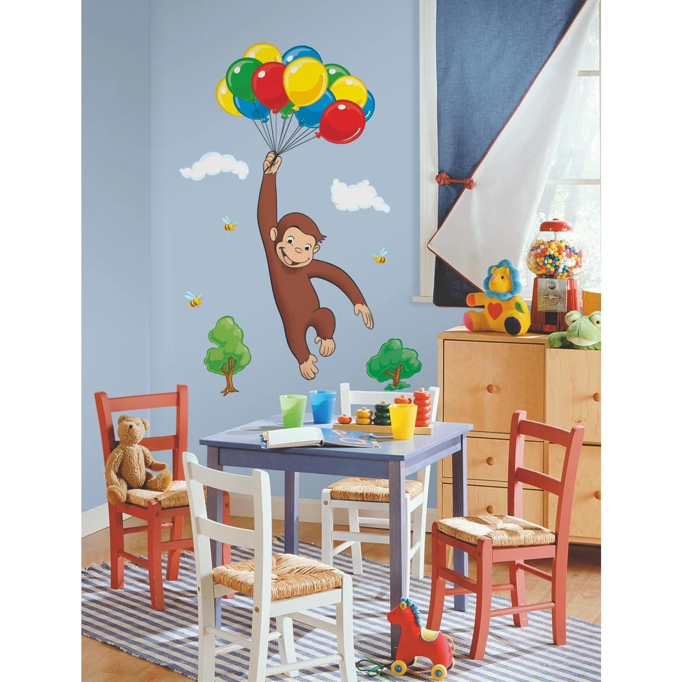 RoomMates Curious George Peel and Stick Giant Wall Decal - RMK1082GM,Multi - Image 3 of 4