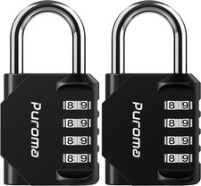 2 Pack 4-Digit Combination Lock Weatherproof Resettable Padlock