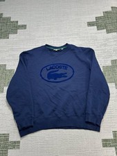 Lacoste Sweatshirt Mens XXL Blue Organic Cotton Relaxed Fit Embroidered Logo