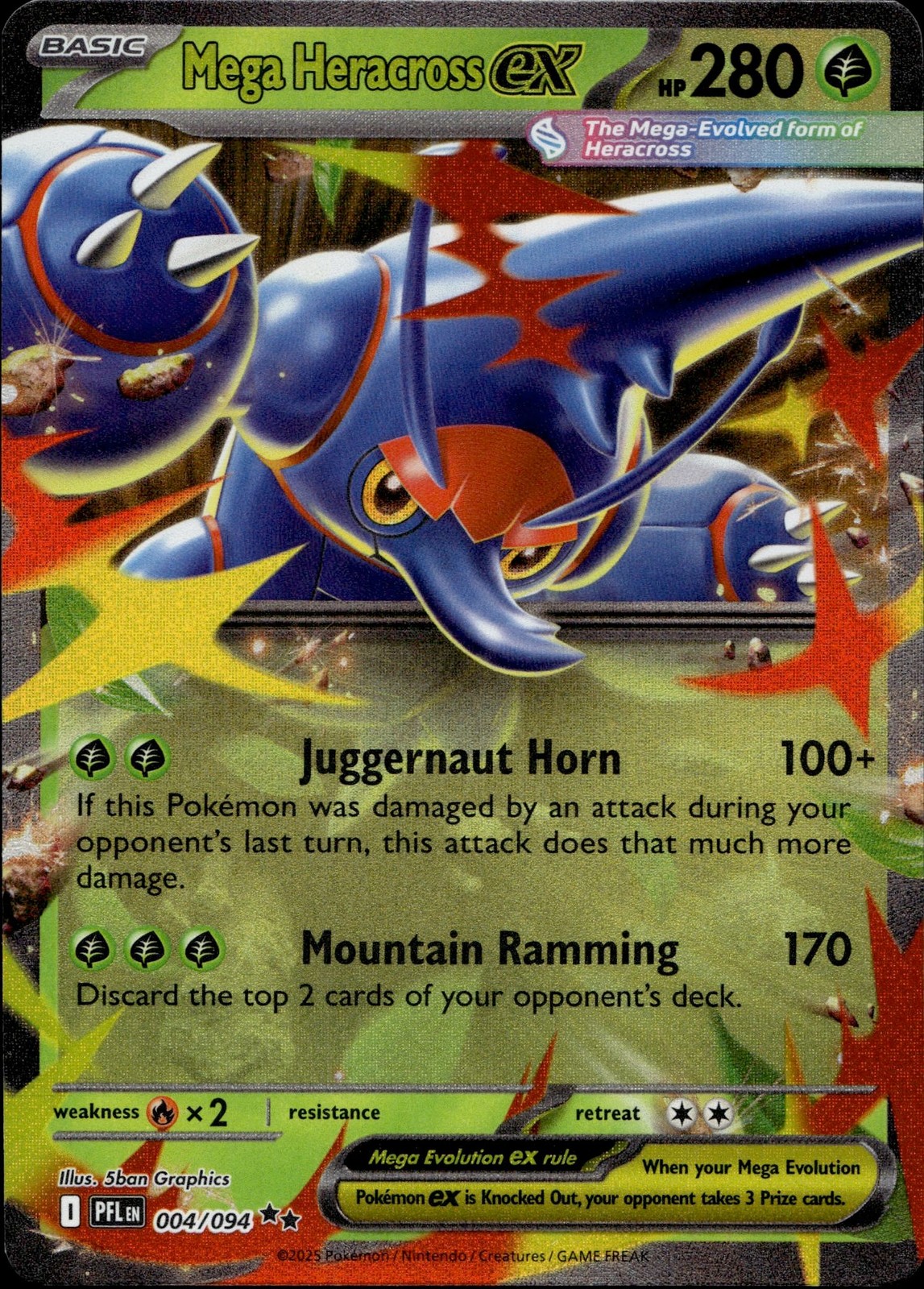 Mega Heracross ex 004/094 Double Rare Phantasmal Flames Multi Item Discount NM