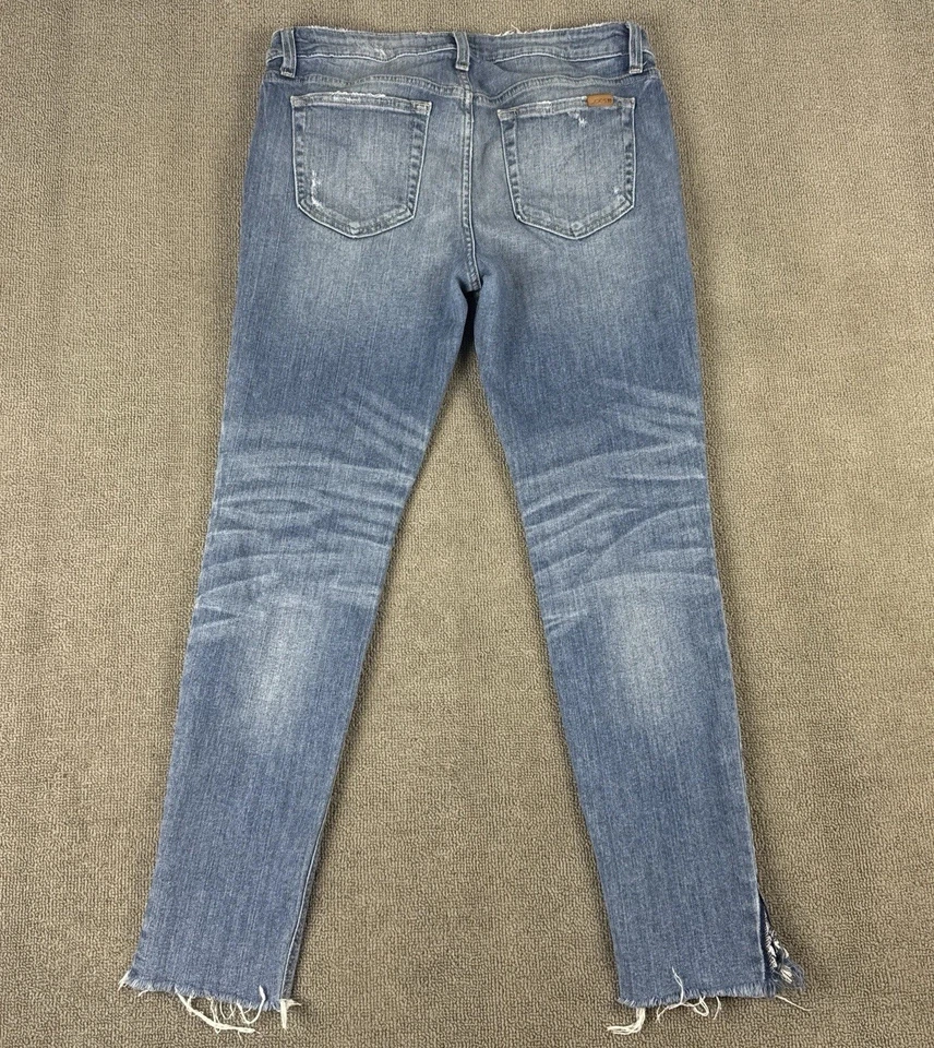 Pantalones de mezclilla Joes para mujer talla 30 tiro medio ajustados al tobillo desgastados elásticos azules Foto 2 de 4
