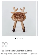 EO Bambi Chair for Nursery Kids Toddler Baby Seat