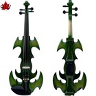 Beautiful Green Electric Violin, Hand carved, Hard solid wood body, Good sound