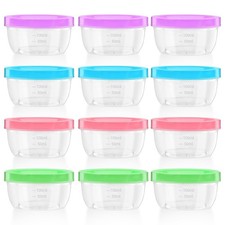 5 oz Small Freezer Storage Containers with Screw Lids, 12 Pack Reusable Plastic
