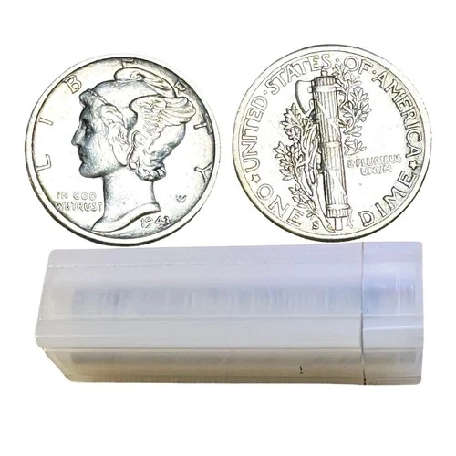 * SUPERB PRICE * Mercury Dime Roll - XF/AU 90% Silver Bullion P D S Colleciton