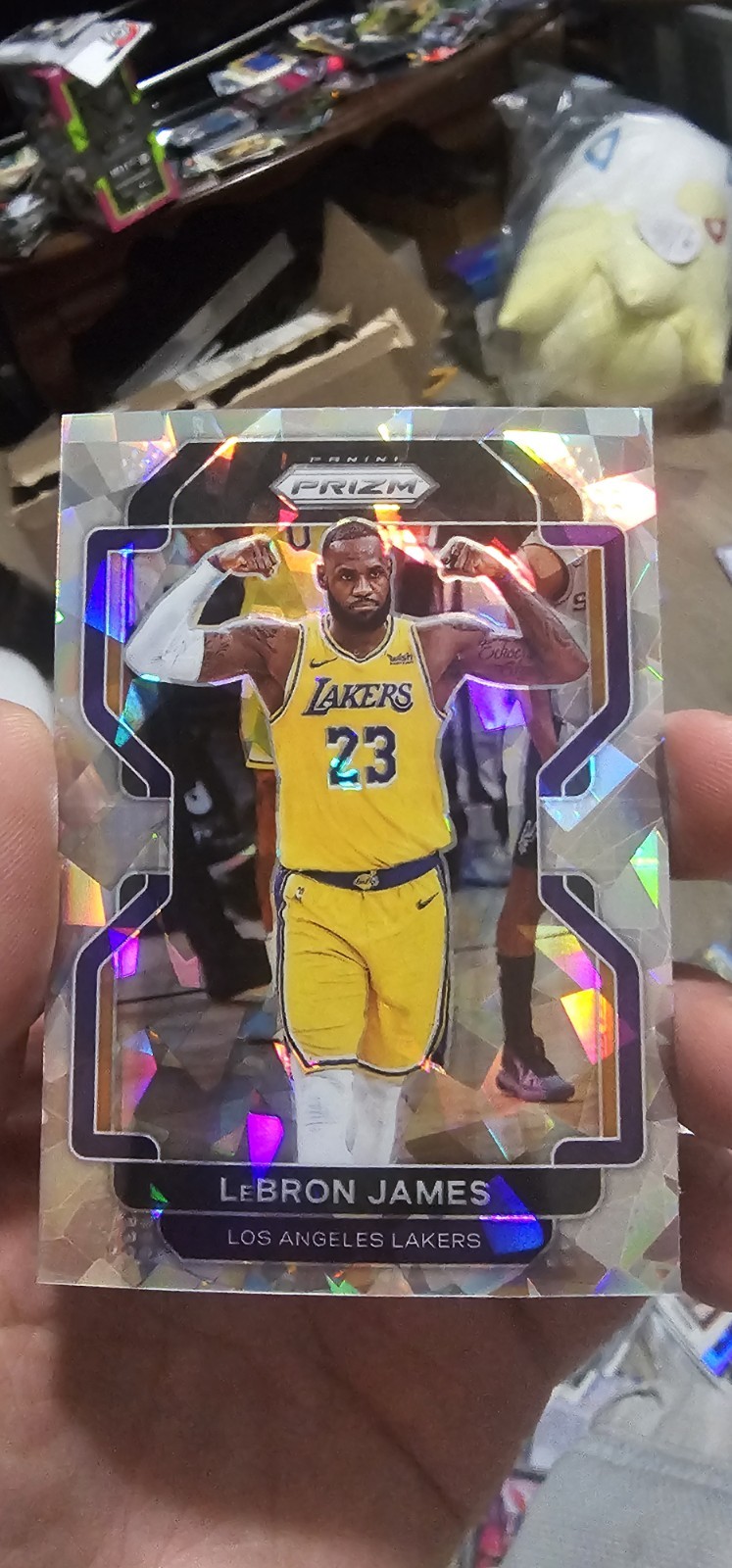 2021-22 Panini Prizm LeBron James Cracked Ice Los Angeles Lakers #91