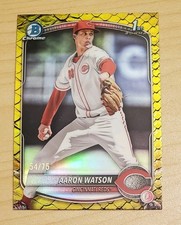2025 Bowman Draft Chrome Aaron Watson #BDC-193 Yellow Reptilian Refractor /75