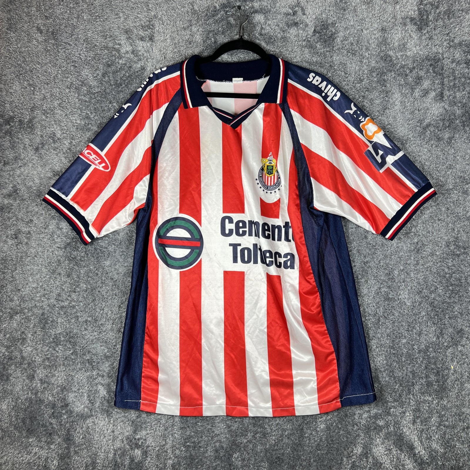 Vintage Chivas De Guadalajara Jersey Mens Large Red White Soccer Tolteca 90s