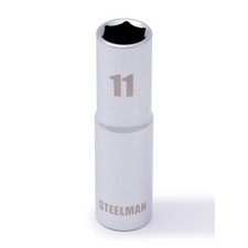 STEELMAN 3/8-Inch Drive x 11mm Deep Well 6-Point Socket, 78228