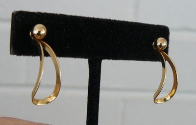 NABCO 14K Solid Yellow Gold Enhancer Earring Jackets w/Gold Studs 1.7 grams