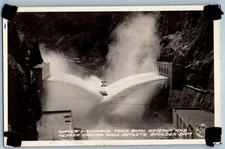 Water Discharge Arizona Nevada Canyon Wall Boulder Dam RPPC Photo Postcard