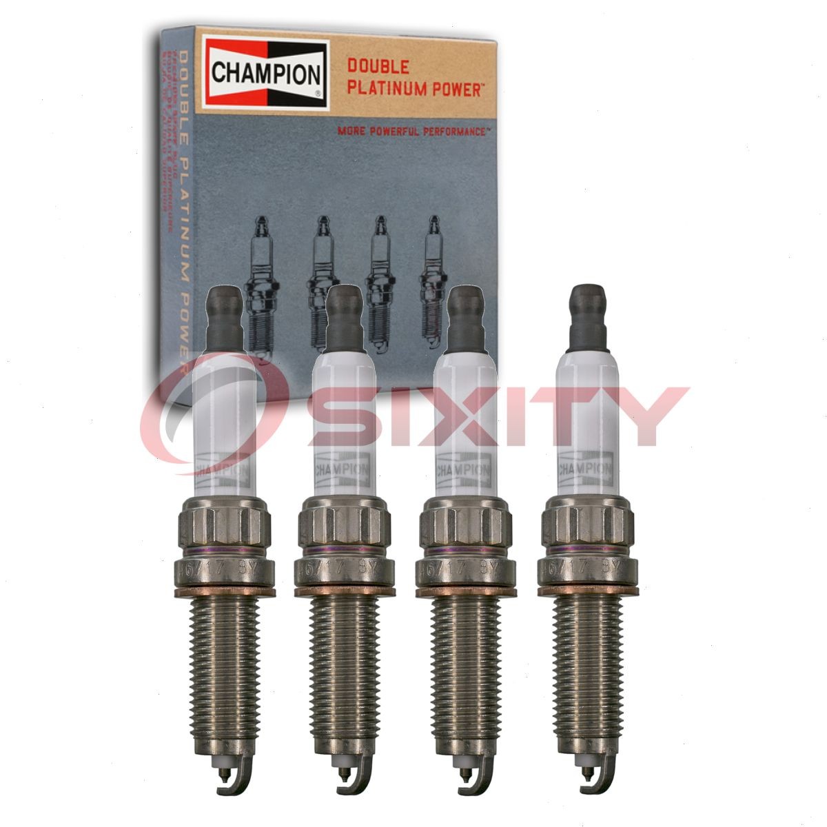 4 pc Champion Double Platinum Spark Plugs for 2012-2016 BMW 528i 2.0L L4 le