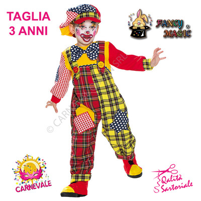 Acquista online costume da Clown Multicolore per bebé | Costumalia by