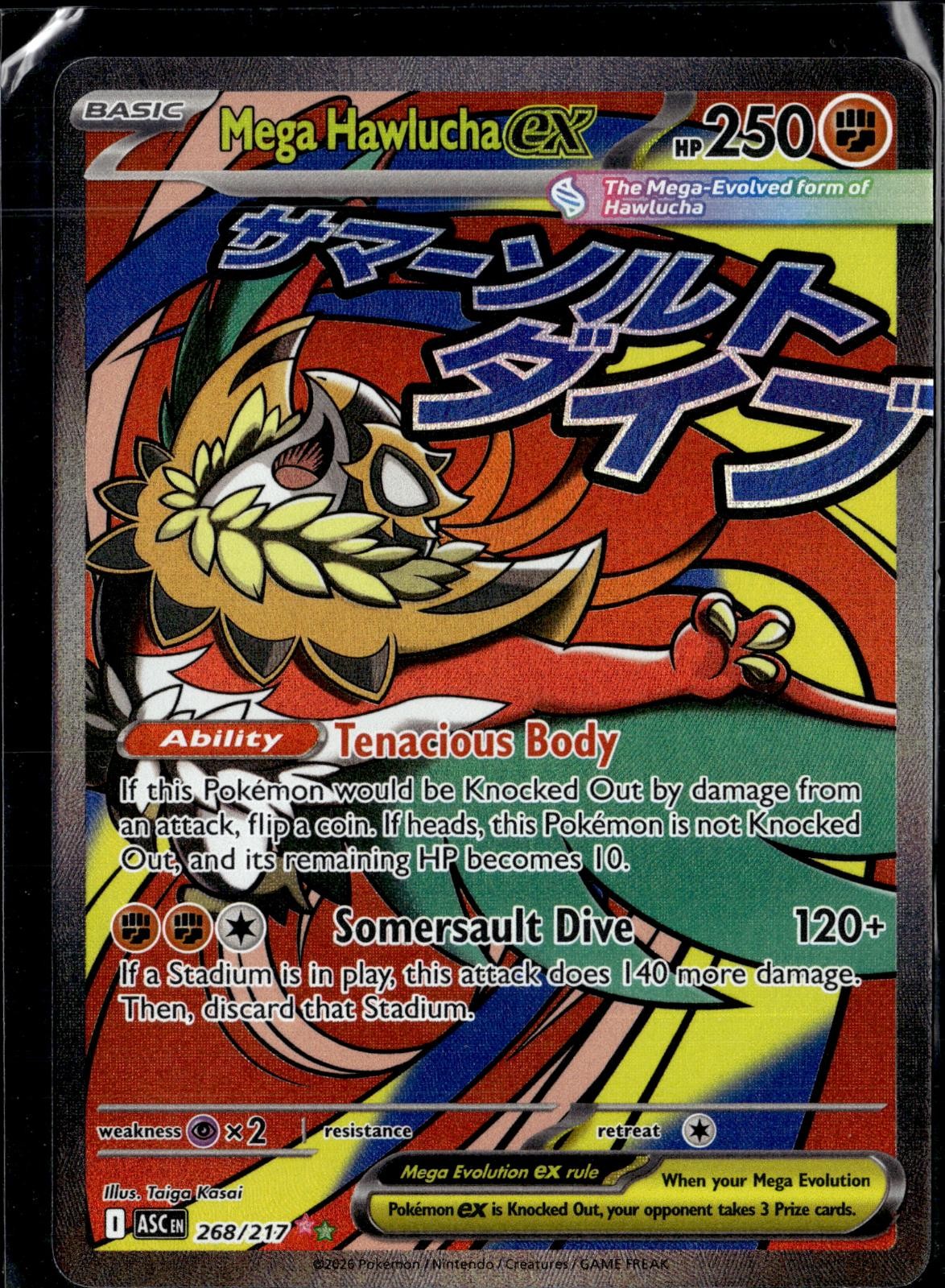 Mega Hawlucha ex 268/217 Mega Attack Rare Ascended Heroes Pokemon Holo Near Mint