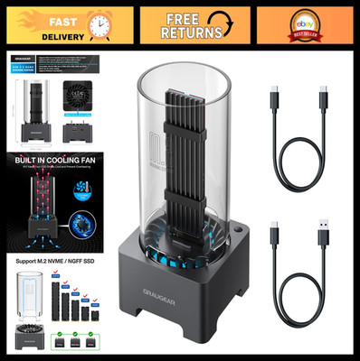 M.2 NVMe SATA PCIe SSD Enclosure Dock with Cooling Fan, USB 3.2 Gen 2, 10Gbps, U