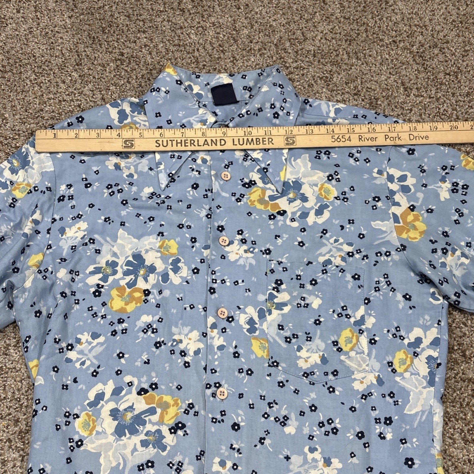 VINTAGE Sears Jeans Joint Shirt Mens Medium Colorful Button Up Floral - View 10