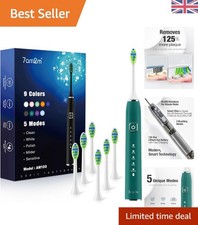 Rechargeable Sonic Toothbrush with 40,000 VPM, 6 Brush Heads & 1- Assurance