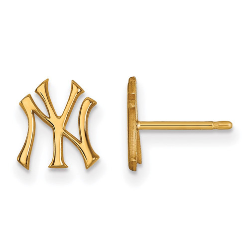Aretes extra pequeños de oro amarillo de 10k de los New York Yankees de Nueva York regalo para ella - Imagen 1 de 2