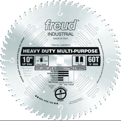 New Freud Industrial 10  Heavy Duty Multipurpose Laser Cut Saw Blade