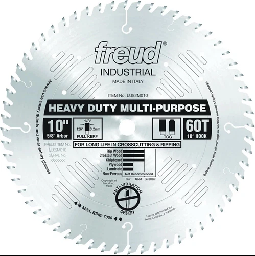 New Freud Industrial 10” Heavy Duty Multipurpose Laser Cut Saw Blade