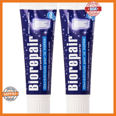 Biorepair Intensive Night Repair Toothpaste 2.5oz Pack of 2 Italian Import