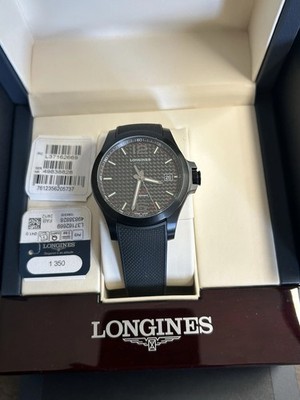 Longines Conquest V.H.P. Black Unisex Adults Watch w/ Carbon Fiber Dial