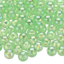 200pcs Acrylic Round Beads AB Colors 10mm Loose Craft Beads Green AB
