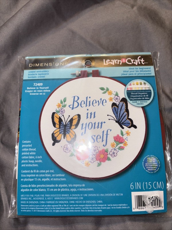 Dimensions Learn-A-Craft Believe in Yourself Butterfly Cross Stitch Kit 72409