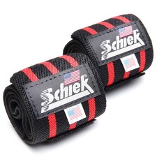 Schiek Wrist Wraps, 24-inch, for Free Weight Training, Red (Official Japanese Pr