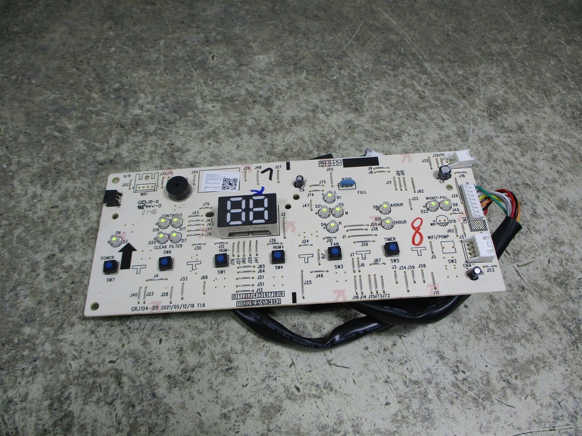 GE dehumidifier control board shorted components