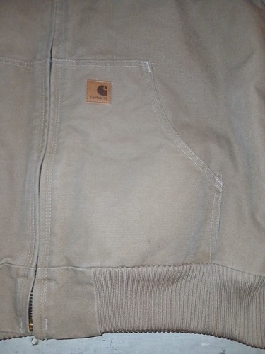 Carhartt J130 FRB Hooded Jacket Large Brown Canvas Quilted Lining - Picture 5 of 11