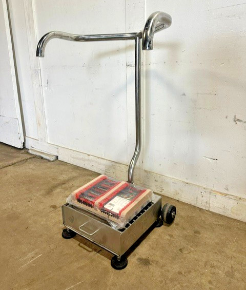 H.D S Steel Outindoor Boot Brush & Mud Scraper Station w/ New scraper on casters