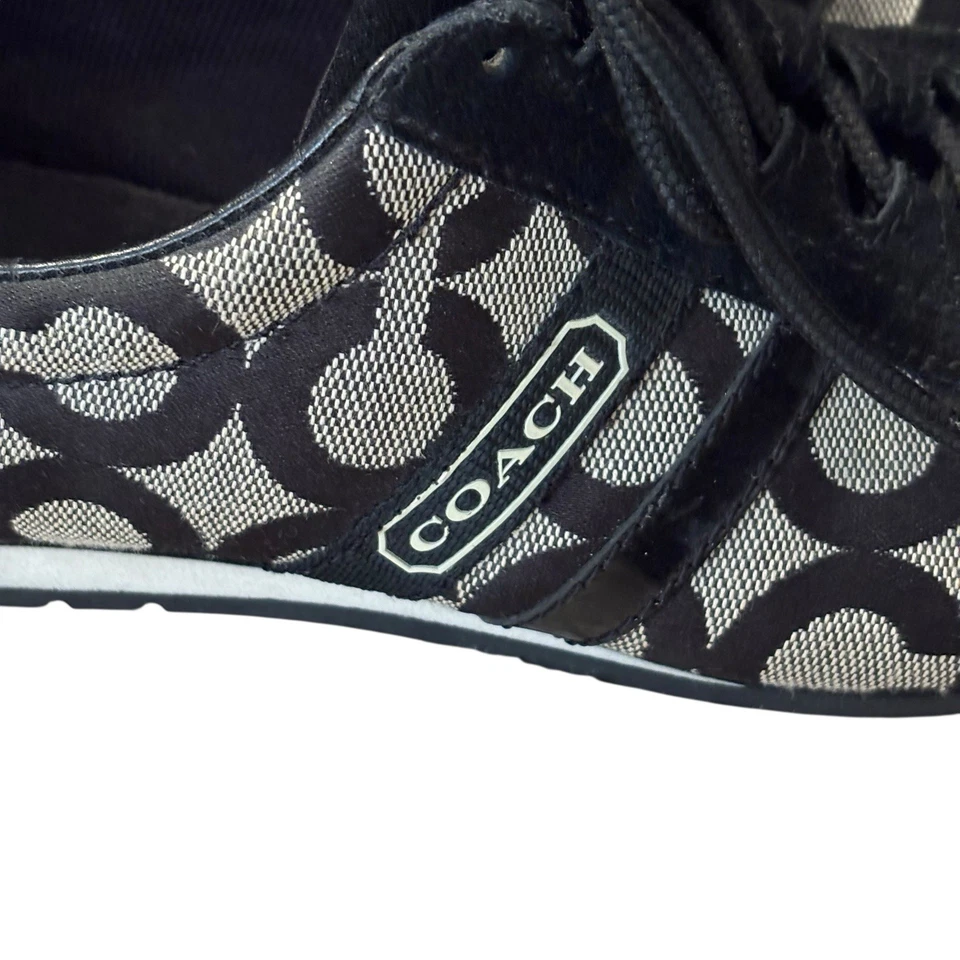 Zapatillas Tenis Coach Mujer Negras Kathleen Gris Monograma Talla 5 Foto 3 de 4