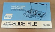 NOS Vintage Logan Metal Deluxe Slide File No. 215 Holds 750 2 x 2 35mm in Box