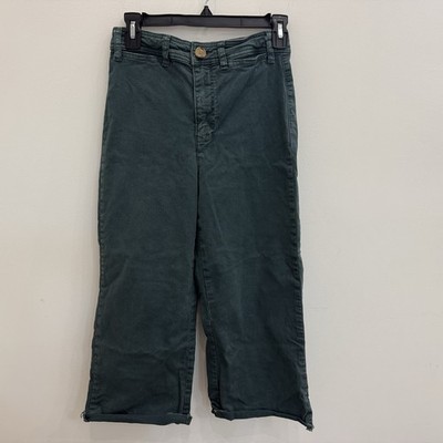 Marine Layer Women s Green Wide Leg Pant Zipper And Button Closing Size 4