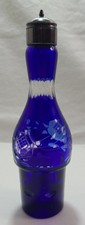 Victorian Silverplate Cruet Salt Pepper Replacement Bottle Insert  Cobalt Blue